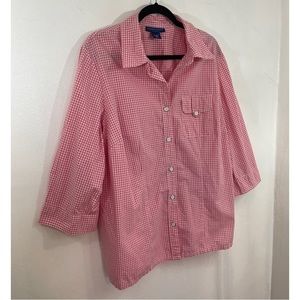 Karen Scott Women’s Botton Down Shirt 100% Cotton Size: 1X